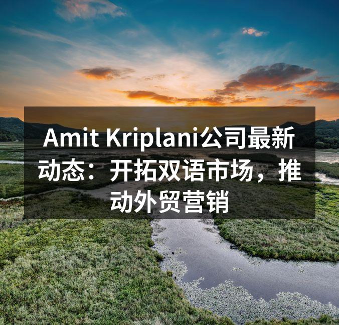 Amit Kriplani公司最新动态：开拓双语市场，推动外