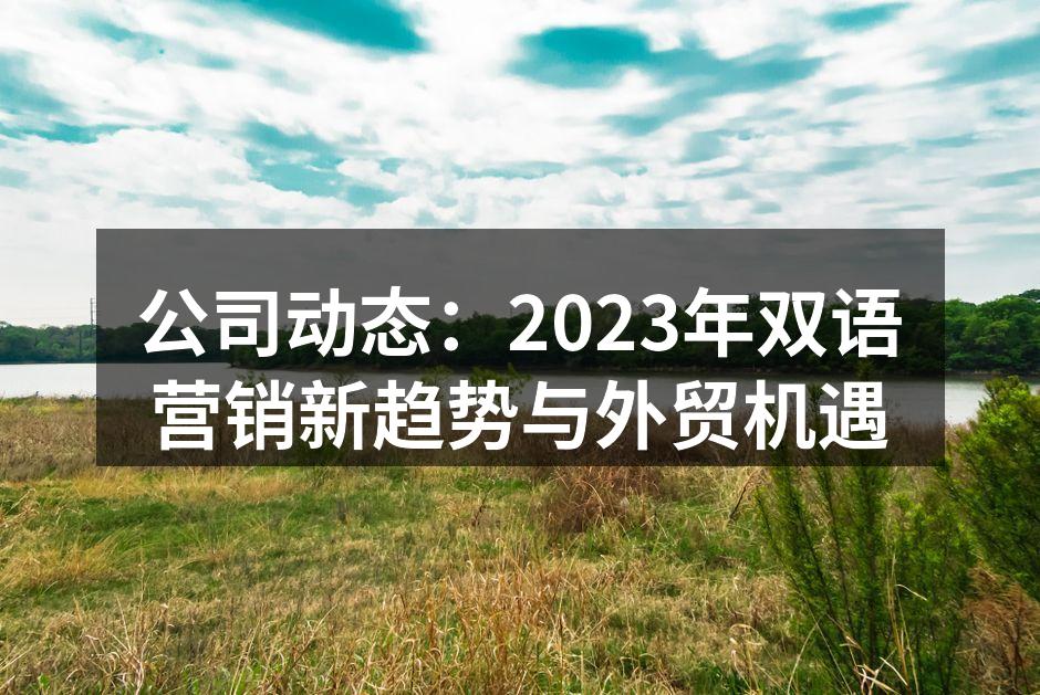 公司动态：2023年双语营销新趋势与外贸机遇